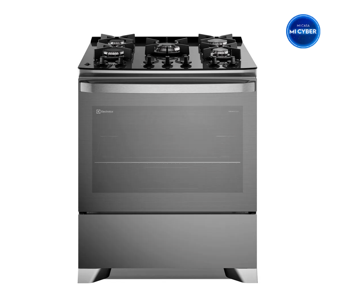Cocina a Gas 5 Platos Electrolux Parrillas Hierro Fundido y PerfectCook F5EPG Glass