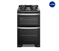 Cocina a Gas 4 Platos Electrolux Doble Horno, Parrillas Hierro Fundido y PerfectCook F4EDB Negra