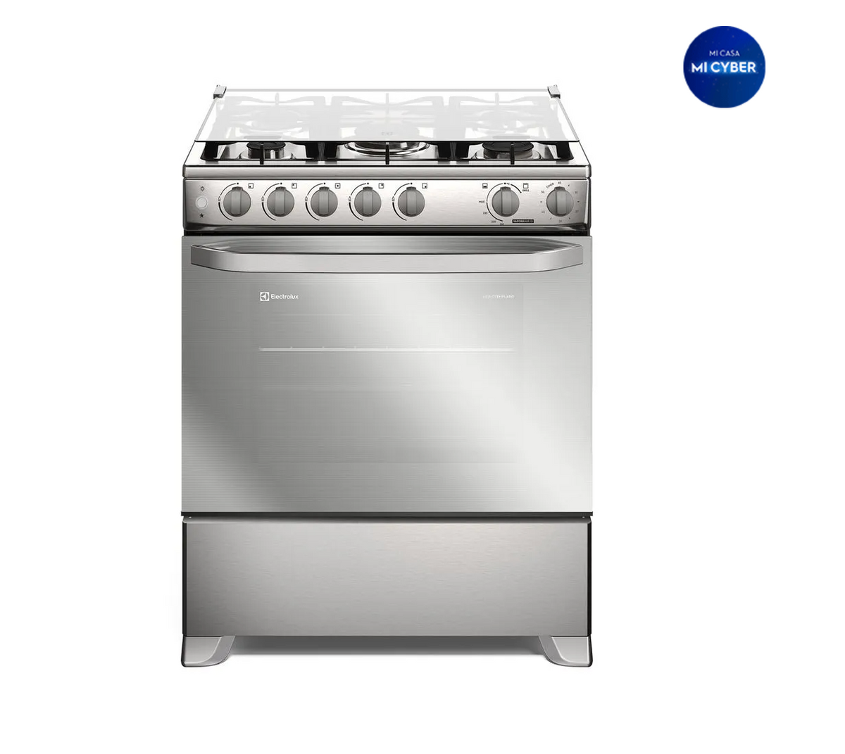 Cocina a Gas 5 Platos Electrolux Efficient VaporBake, Triple Llama y Grill FE5SXC Inox