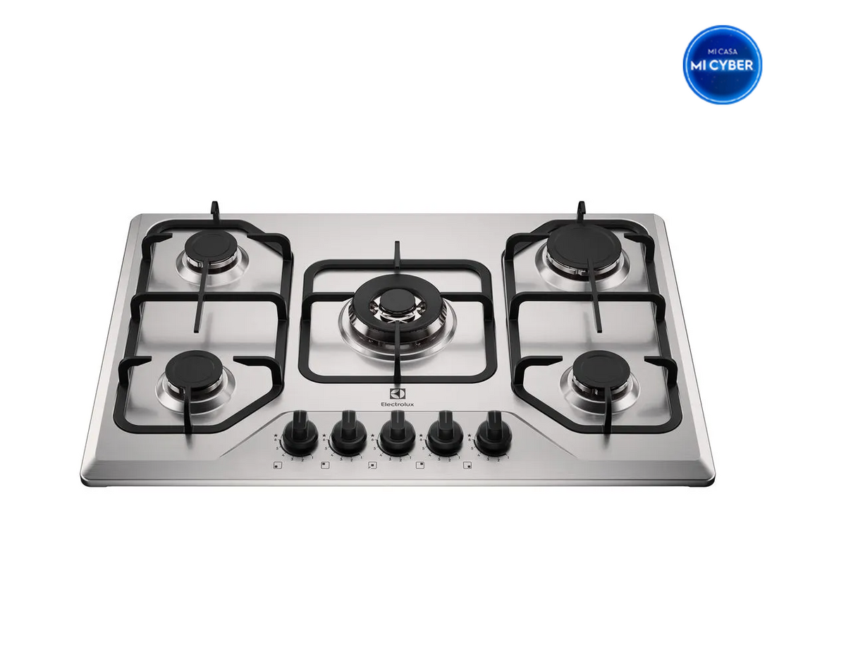 Encimera a Gas 5 Platos Electrolux Experience Tecnología de Cocción Precisa KE5XC Inox