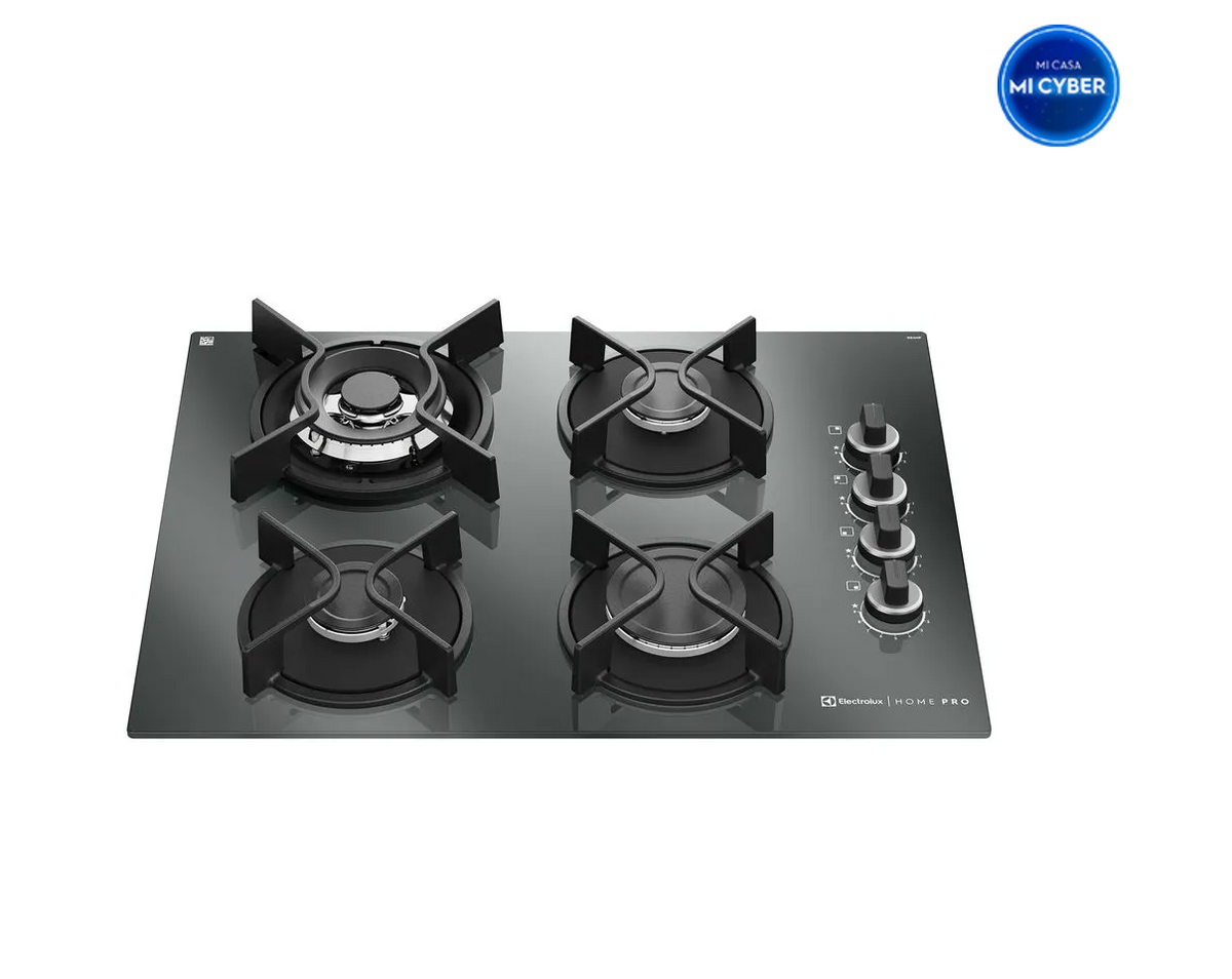 Encimera a Gas 4 Quemadores Electrolux Home Pro Cocción Precisa y Quemador Desplazado KE4HP