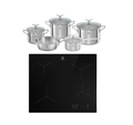 Kit Encimera a Inducción 4 Platos con PowerBoost (IE6LP) Electrolux + Juego de Ollas Acero Inox